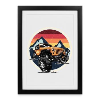 Jeep tout-terrain de Sunset Ridge - Affiche encadrée (27 × 37 cm) - noir - Devant