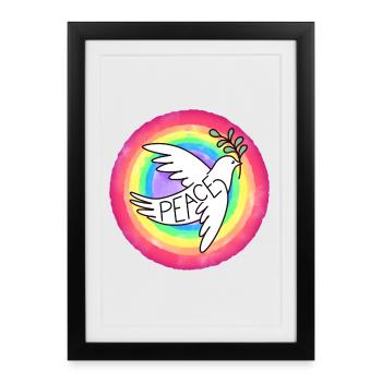 Peace Dove - Framed poster (27 × 37 cm) - black - Front