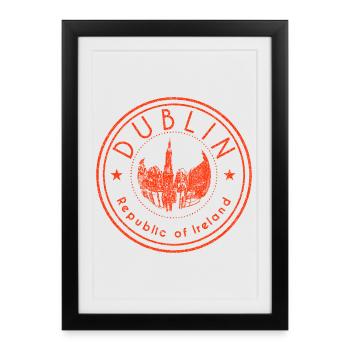 Dublin Republic of Ireland - Affiche encadrée (27 × 37 cm) - noir - Devant