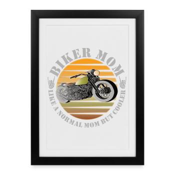 Cool Motorcycle Motorcyclist Mom Mom - Framed poster (27 × 37 cm) - black - Front