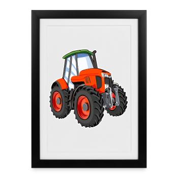 Tracteur - Affiche encadrée (27 × 37 cm) - noir - Devant