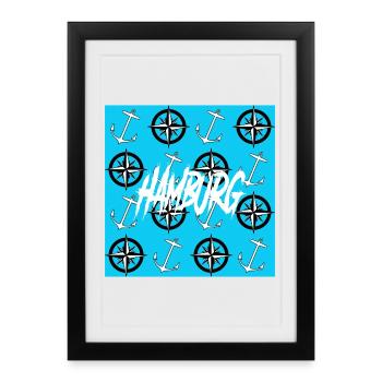 Hamburg Hafen - Affiche encadrée (27 × 37 cm) - noir - Devant