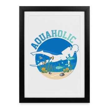 Plongée sous-marine - Affiche encadrée (27 × 37 cm) - noir - Devant
