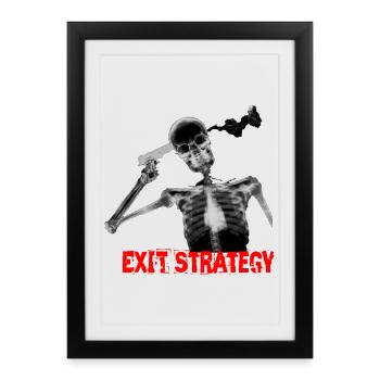 Mad crazy suicide suicide bizarre lol krass xray - Affiche encadrée (27 × 37 cm) - noir - Devant