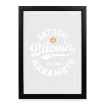 Bitcoin Satoshi Nakamoto - Framed poster (27 × 37 cm) - black - Front