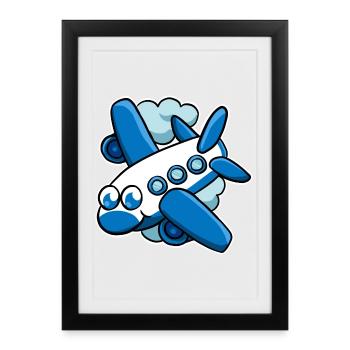 airplane - Framed poster (27 × 37 cm) - black - Front