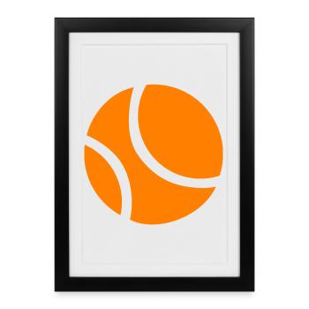 Basket-ball orange abstrait - Affiche encadrée (27 × 37 cm) - noir - Devant