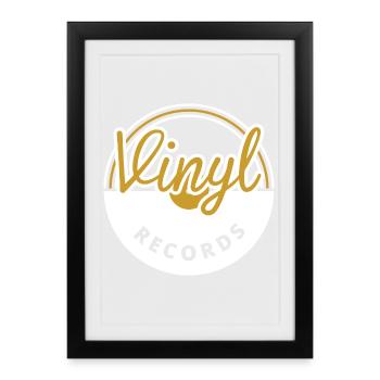 Vinyl Records - Framed poster (27 × 37 cm) - black - Front