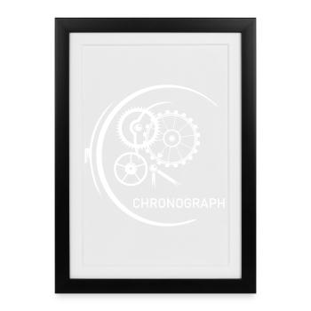 montre chronographe Montres Mécanique Symbole Logo icône - Affiche encadrée (27 × 37 cm) - noir - Devant