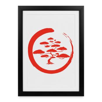 Red Japanese tree - Framed poster (27 × 37 cm) - black - Front