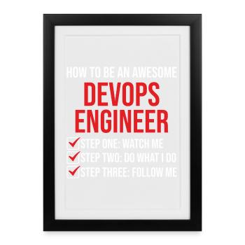 DevOps Engineer Motivation Quote T-Shirt - Framed poster (27 × 37 cm) - black - Front