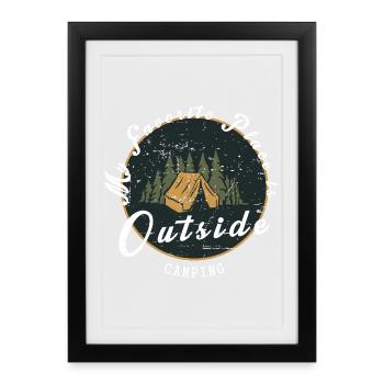 Mon endroit préféré est à l’extérieur - Affiche encadrée (27 × 37 cm) - noir - Devant