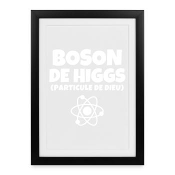 boson de higgs, physicien, big bang, univers - Affiche encadrée (27 × 37 cm) - noir - Devant