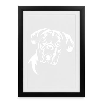 Boxer Kopf "Black Edition" - Gerahmtes Poster (27 × 37 cm) - Schwarz - Vorne