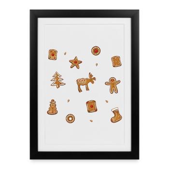 Biscuits au pain d’épices Spekulatius - Affiche encadrée (27 × 37 cm) - noir - Devant