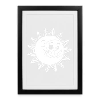 Meeting of the moon and the sun (white) - Framed poster (27 × 37 cm) - black - Front