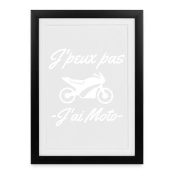 moto, motard, fan de moto - Affiche encadrée (27 × 37 cm) - noir - Devant