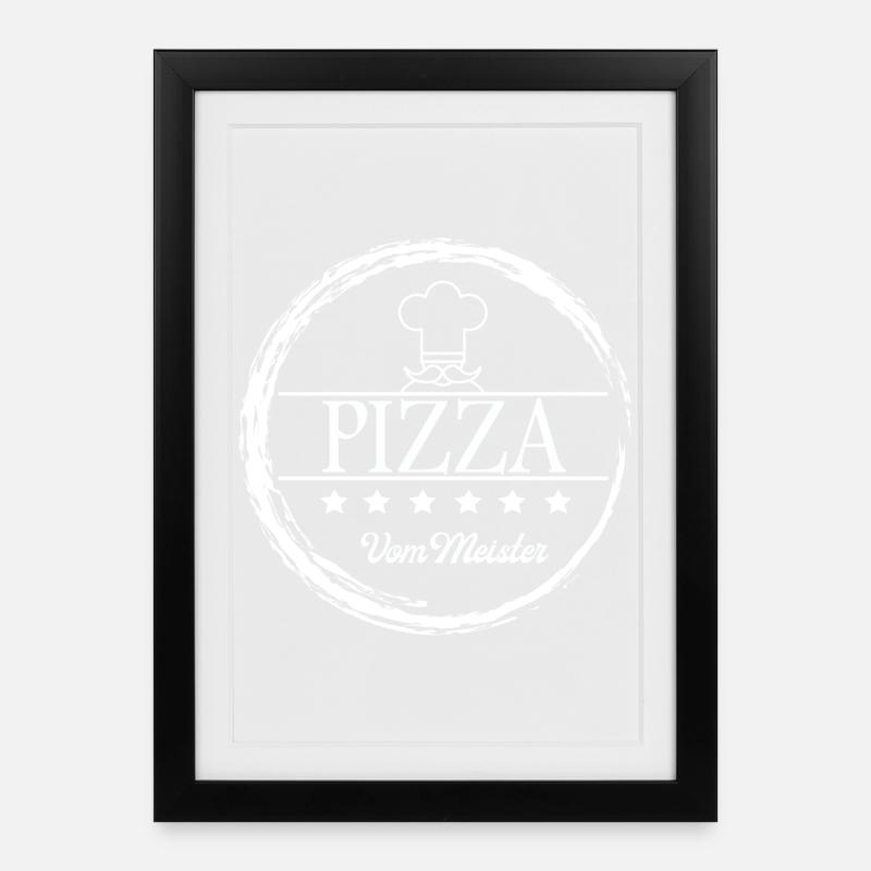 Pizza, Pizzabäcker, Meister - Gerahmtes Poster (27 × 37 cm) - Schwarz