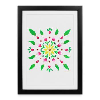 BlumenMandala Frühling: Sonja Ariel von Staden - Affiche encadrée (27 × 37 cm) - noir - Devant