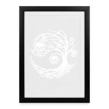 White tree with skulls - Framed poster (27 × 37 cm) - black - Front