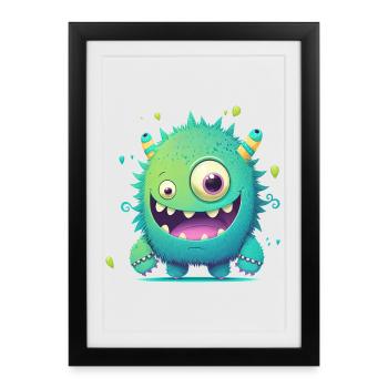 A happy monster to cuddle - Framed poster (27 × 37 cm) - black - Front
