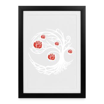Rosier blanc étrange - Affiche encadrée (27 × 37 cm) - noir - Devant