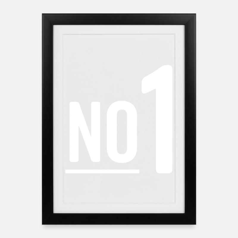 No 1 - Nummer eins - Gerahmtes Poster (27 × 37 cm) - Schwarz