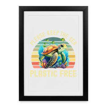 Sea Turtle Environmental Protection - Framed poster (27 × 37 cm) - black - Front