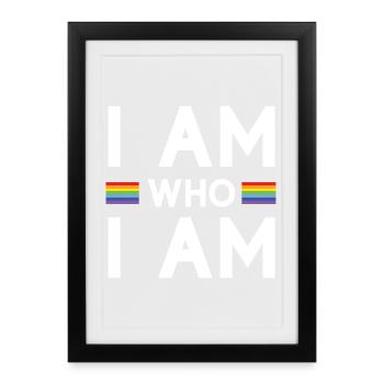 Mois de la fierté - Je suis qui je suis - LGBTQ+ - Affiche encadrée (27 × 37 cm) - noir - Devant