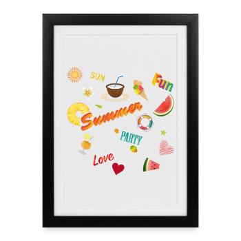 Soleil, été, plaisir et fête. Pot-pourri des sens - Affiche encadrée (27 × 37 cm) - noir - Devant