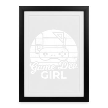 Game Dev Girl - Framed poster (27 × 37 cm) - black - Front