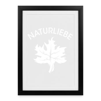 Nature Love Leaf Forest Nature Conservation Symbol Logo Icon - Affiche encadrée (27 × 37 cm) - noir - Devant