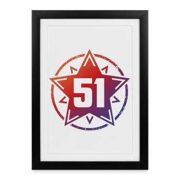 Super Star 51 - Affiche encadrée (27 × 37 cm) - noir - Devant