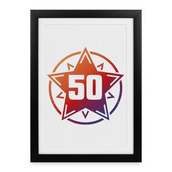 Super Star 50 - Affiche encadrée (27 × 37 cm) - noir - Devant