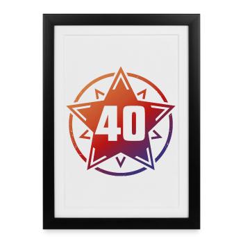 Superstar 40 - Affiche encadrée (27 × 37 cm) - noir - Devant