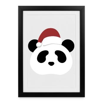Panda Bear - Édition de Noël - Affiche encadrée (27 × 37 cm) - noir - Devant