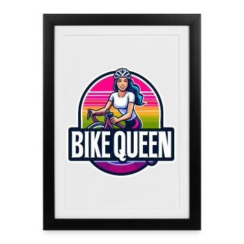 Bike Queen Bright Sunset Design - Framed poster (27 × 37 cm) - black - Front