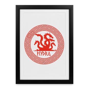 Symbole de l'hydre rouge - Affiche encadrée (27 × 37 cm) - noir - Devant