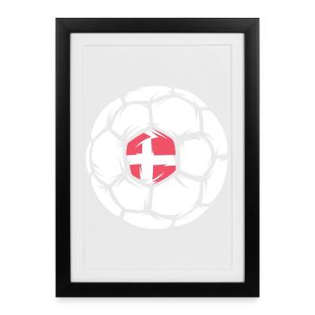 Équipe de handball Danemark EC Ball Handball Logo - Affiche encadrée (27 × 37 cm) - noir - Devant