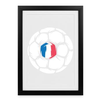 Championnats d’Europe de France de handball par équipe Icône du ballon par équipe - Affiche encadrée (27 × 37 cm) - noir - Devant