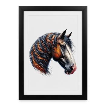 Cheval - Affiche encadrée (27 × 37 cm) - noir - Devant