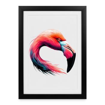 Flamant - Affiche encadrée (27 × 37 cm) - noir - Devant
