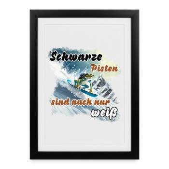 Black slopes are also just white - Framed poster (27 × 37 cm) - black - Front