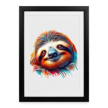 Sloth - Framed poster (27 × 37 cm) - black - Front