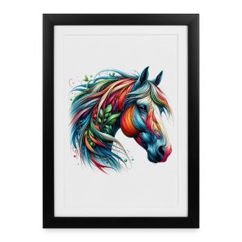 Cheval - Affiche encadrée (27 × 37 cm) - noir - Devant
