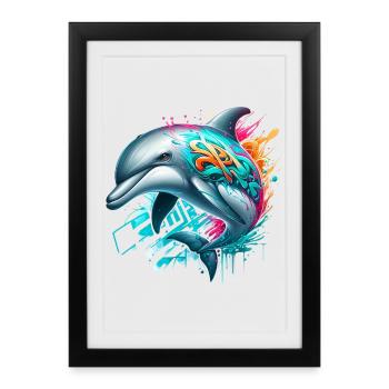 Dolphin - Framed poster (27 × 37 cm) - black - Front