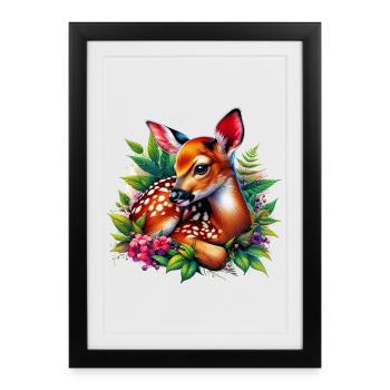 Faon - Affiche encadrée (27 × 37 cm) - noir - Devant