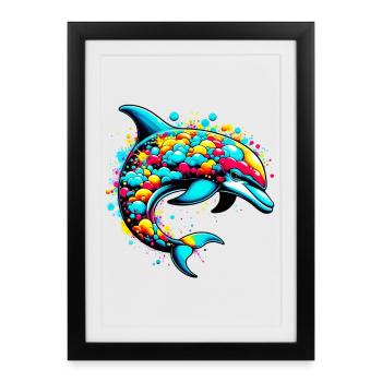 Dolphin - Framed poster (27 × 37 cm) - black - Front