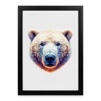 Ours polaire blanc - Affiche encadrée (27 × 37 cm) - noir - Devant