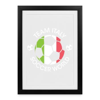 Logo du tournoi du championnat d’Italie de football - Affiche encadrée (27 × 37 cm) - noir - Devant